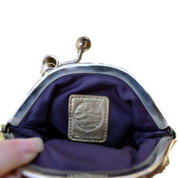 Style & Co Gold Sequined Kiss-Lock Coin Purse w/ Crown Charm NWT - Picture 5 of 6